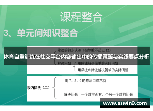 体育自重训练在社交平台内容输出中的传播策略与实践要点分析
